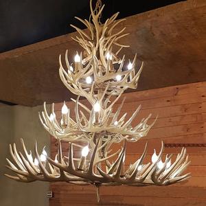 Antique <strong>Antler</strong> Chandelier Rustic Art Retro Hanging Lighting <strong>Fixtures</strong> for Restaurant Clothing Store-Resin Pendant <strong>Light</strong> Middle - Product Image 6
