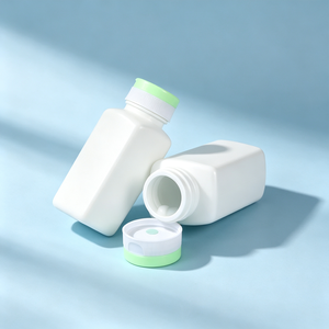 Envase Cuadrado de HDPE Blanco para Pastillas, Cápsulas, con Tapa de Rosca, para Almacenamiento de Vitaminas - Product Image 2