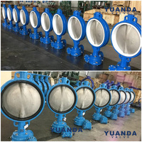 Katup Kupu-kupu Wafer untuk Pengolahan Air, Perlindungan Kebakaran, Pipa, Tuas Pengoperasian, Besi Ulet, Seal Lunak EPDM, DN50-DN200, PN16