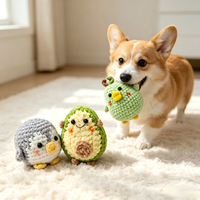 Jouets pour animaux de compagnie en crochet faits à la main, en fil doux tricoté, jouets à mâcher en peluche pour chiens et chats, jouets en peluche mignons de dessin animé pour chiens et chats, compatibles OEM ODM