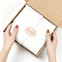 Étiquettes d'emballage cadeau en papier crépon biodégradable avec logo personnalisé pour vêtements, cosmétiques, chaussures, sous-vêtements, perruques