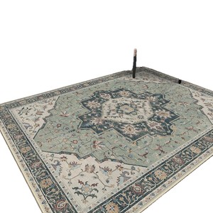 Tapis rectangulaire imitation cachemire, motif médaillon, antidérapant, décoratif pour salon et chambre - Product Image 1