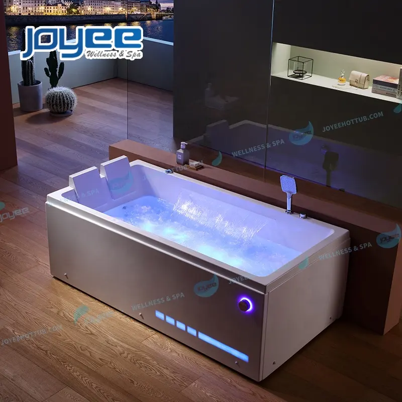 JOYEE – baignoire de Spa pour 2 personnes, Massage par Hydromassage, avec cascade, lumière de niveau LED, fonction Jakuzi, bain à remous