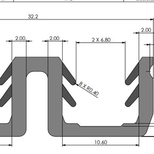 000579 000360 hiện đại nhựa con dấu Dải Gasket 10 mét cửa kính - Product Image 1