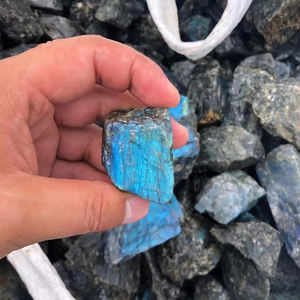 Pietra di cristallo di rocca all'ingrosso naturale cristallo grezzo blu Labradorite pietra grezza per la creazione di gioielli - Product Image 5