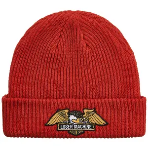 कस्टम कढ़ाई पैच Mens बुना हुआ कफ सर्दियों Beanie टोपी कफ Beanie