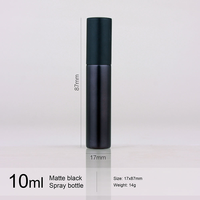 Mini 5ml 10ml atomiseur de parfum noir mat bouteilles de parfum rechargeables bouteille de pulvérisation d'atomiseur de parfum vide de taille de voyage