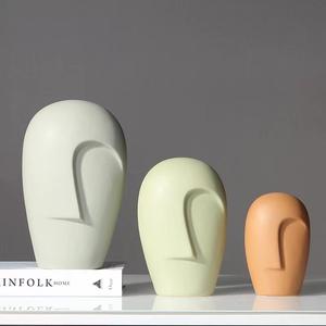 Nuovo <span class=keywords><strong>vaso</strong></span> in ceramica moderno stile minimalista nordico creativo <span class=keywords><strong>con</strong></span> <span class=keywords><strong>volto</strong></span> umano - Product Image 2