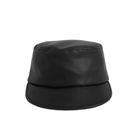 Casquette plate en cuir PU noir pour femme, style équestre rétro vintage, effet amincissant, mode automne-hiver