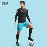 HOSTARON Sublimasi Kustomisasi Desain Anda Sendiri Jersey Sepak Bola Berkualitas Tinggi untuk Pria, Pakaian Olahraga Klub Tim, Jersey Sepak Bola Lengan Panjang