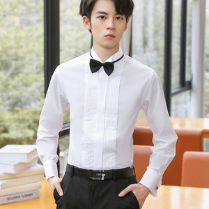 white dress shirt black tie The Solid White Tuxedo Shirt S / Solid White main image 1
