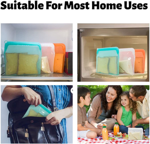 Bolsa de Silicona Reutilizable con Cierre Hermético para Almacenamiento de Alimentos, Ideal para Conservar la Frescura de Sándwiches Grandes en el Congelador - Product Image 6