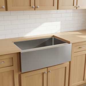 Fregadero de cocina de acero inoxidable estilo rústico 27x21x10 con delantal frontal, un solo tazón, calibre 16, superficie pulida, fácil de limpiar - Product Image 2