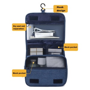 Factory Design Travel Portable Letter <b>Cosmetic</b> <b>Bag</b> Zipper Waterproof Hook Eco-Friendly <b>Large</b> Capacity Oxford Soft Handle - Product Image 3