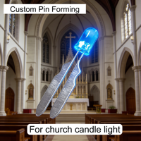 Ampoule LED personnalisée à diode émettrice de lumière bleue de 5 mm pour église