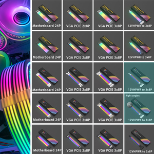 Fuente de alimentación de transferencia recta con manga, Cable de extensión de placa base de 24 Pines, RGB, Cables de <span class=keywords><strong>PC</strong></span> para juegos y sincronización de <span class=keywords><strong>PC</strong></span> - Product Image 6