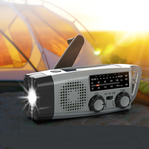 Radio solaire manuelle AM FM WB en ABS durable avec lampe torche LED et chargement USB, radio de secours pour le camping, étanche IP65 - Product Image 4