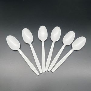 Confezione da 1000 <span class=keywords><strong>Cucchiaini</strong></span> Monouso in <span class=keywords><strong>Plastica</strong></span> PP Bianca Resistente al Calore - Product Image 1