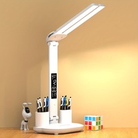 Lampe de table multifonctionnelle Protection des yeux Oem Lampe de bureau LED à double tête Température Heure Année Semaine Affichage