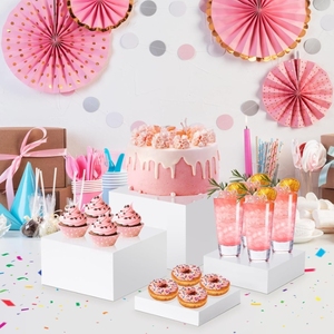 מותאם אישית 4-חבילה בהתאמה אישית תצוגת קובייה אקרילית מעמד קינוח מזון מסוכן - Product Image 4