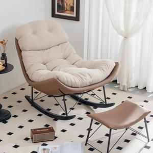 Chaises de salon modernes de luxe, grande chaise à bascule inclinable, canapé lounge, simple, paresseux, cadre en cuir et métal, meubles de relaxation pour adultes - Product Image 3