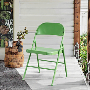 Chaise de salle à manger pliable minimaliste en PU avec structure métallique, best-seller pour la maison, le bar, le restaurant, utilisation en intérieur - Marque Ocean - Product Image 3