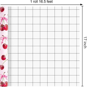 Cherry Bow <b>Wrapping</b> <b>Paper</b> 17in x 16.5ft Pink Sweet Cherry Design Valentine Gift Wrap - Product Image 3