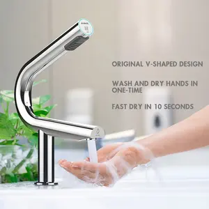 AIKE AK7131 Tự Động Touchless Nước Tap Và Máy Sấy Tay Cảm Biến Vòi Nước Cho Phòng Tắm Thương Mại Vòi Nước Máy Sấy Tay 7-10S