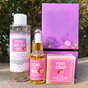 مجموعة منتجات العناية النسائية العشبية الطبيعية OEM لتخفيف الحكة وتضييق المهبل، تشمل جل غسول وزيت وصابون - Product Image 1