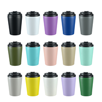 Vente en gros de tasses à café thermiques en acier inoxydable à double paroi, avec revêtement céramique, logo personnalisé, 8 oz et 12 oz, simples et pratiques pour les voyages