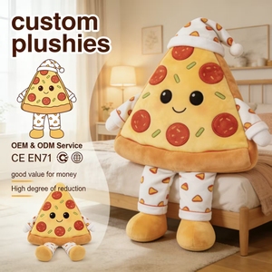 Peluche personnalisée en forme de tranchette de pizza brodée, super douce, rembourrage en coton PP, jouet anti-stress pour enfants, cadeau d'anniversaire, décoration intérieure - Product Image 1
