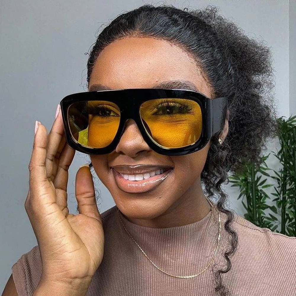 【超美品】オデッセイ Square 2 Square MAX STRIPE 34 2024 Oversized Square Thick Frame Sunglasses Women Trendy