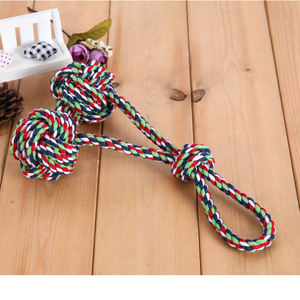 Giocattoli per animali domestici corda naturale giocattoli per cani 2 palline con corda - Product Image 2