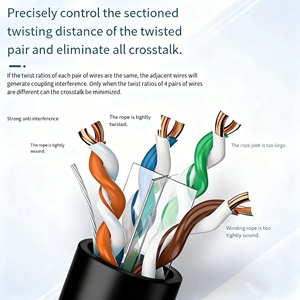 สายเคเบิลเครือข่าย DENIXI Cat6 <span class=keywords><strong>UTP</strong></span>/FTP แบบมีฉนวนป้องกัน สาย CCA แบบตัน 8 แกน ขนาด 23/24AWG ความยาว 100-500 เมตร สำหรับใช้งานภายในอาคาร รองรับความเร็วสูง 10G สำหรับบ้าน/สำนักงาน/อินเทอร์เน็ต - Product Image 2