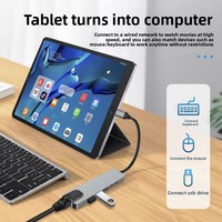 Hub Multipuerto 6 en 1 con Estación de Acoplamiento USB-C, Ethernet de 100 Mbps, Compatible con Smartphones, Tablets, USB 3.0, 4K/30Hz para Laptop y Teléfono