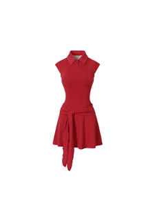 بدلة رياضية نسائية عالية الجودة بدون أكمام مع ياقة، ملابس رياضية مخصصة للتنس، بدلة ضيقة للجولف - Product Image 5