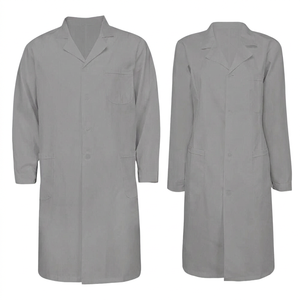 Unisex White Lab <b>Coat</b> Cotton Polyester Woven Hospital Uniform <b>Doctor</b> <b>Coat</b> with Pockets - Product Image 3