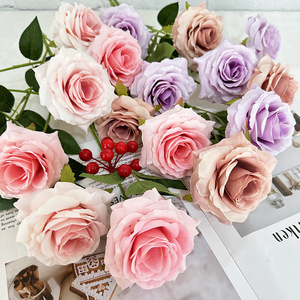 Arreglo de Rosas Artificiales Meiyu Craft Flowers, 5 Cabezas, Flor de Seda, Decoración de Boda, Adorno Floral para el Día de San Valentín - Product Image 2
