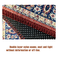 Tapis européen classique de luxe en polyester Tapis rouge artificiel à motif de salon Style moderne Fabriqué à la machine