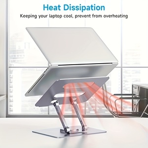 2024 nhôm xoay máy tính bàn Khung máy tính xách tay máy tính bảng đứng có thể gập lại có thể điều chỉnh máy tính xách tay đứng với 360 xoay cơ sở - Product Image 2