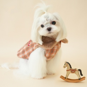 Cómodo chaleco transpirable de invierno a cuadros cálido para perros con gancho de correa ropa para mascotas forrada de felpa para perros pequeños y gatos - Product Image 2