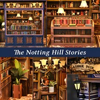 Hamaileon Kit de maison miniature en bois 3D à construire soi-même avec lumière LED, décoration de bibliothèque Notting Hill Bookshop Book Nook