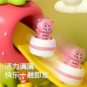 Cartoon Animal Press Cart Friction Toy For <b>Toddlers</b> 2-4 Years No Battery Unisex Infant Toy - Product Image 3