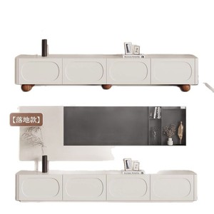 Modern Minimalist White TV Cabinet With Storage For Living Room <b>Small</b> Apartment Floor Standing Design - Product Image 5