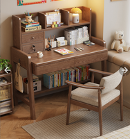Bureau d'étude en bois massif avec huche et 2 tiroirs, bureau d'écriture ergonomique à hauteur réglable pour enfants, vente en gros pour chambre et appartement