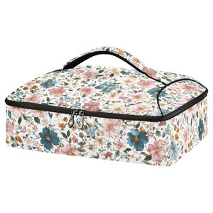 Hawaiian Custom Flesh Flower Aluminum Foil Insulated Thermal Cooler Bag Pizza Casserole Pans Delivery Carrier Food Insulated Bag - Product Image 1