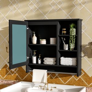 Gabinete con Espejo de Pared de 30 Pulgadas con Estante Ajustable y Bisagras de Cierre Suave para Baño - Product Image 1