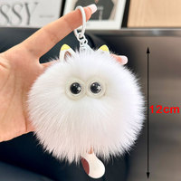 Porte-clés en peluche douce en fausse fourrure de renard, pendentif mignon pour sac de fille, jouet décoratif pour voiture, vente en gros