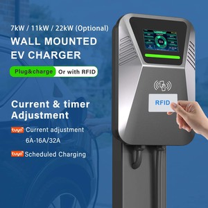 Borne de recharge murale intelligente Wi-Fi AC 22 kW, Type 2 <span class=keywords><strong>UE</strong></span>, 380 V, triphasée, 11 kW EVSE, chargeur électrique 7 kW, 22 kW avec carte RFID et écran LCD - Product Image 2