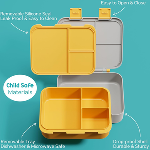 HEY Life ENJOY Moment กล่องอาหารกลางวันเก็บความร้อนแบบสุญญากาศพร้อมขวดสำหรับเด็ก3ช่องสะอาดง่ายไม่เหมือนใคร - Product Image 5